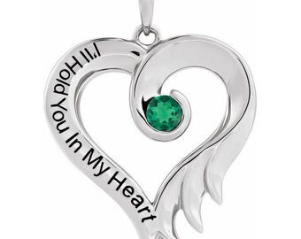 MAY - EMERALD I'll Hold You In My Heart Pendant