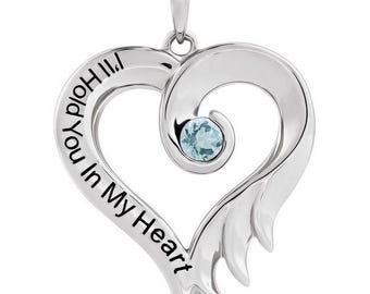 MARCH - AQUAMARINE I'll Hold You In My Heart Pendant