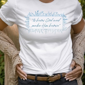 Classical Conversations &#39;to know God and make Him known&quot; Jersey Short Sleeve Tee