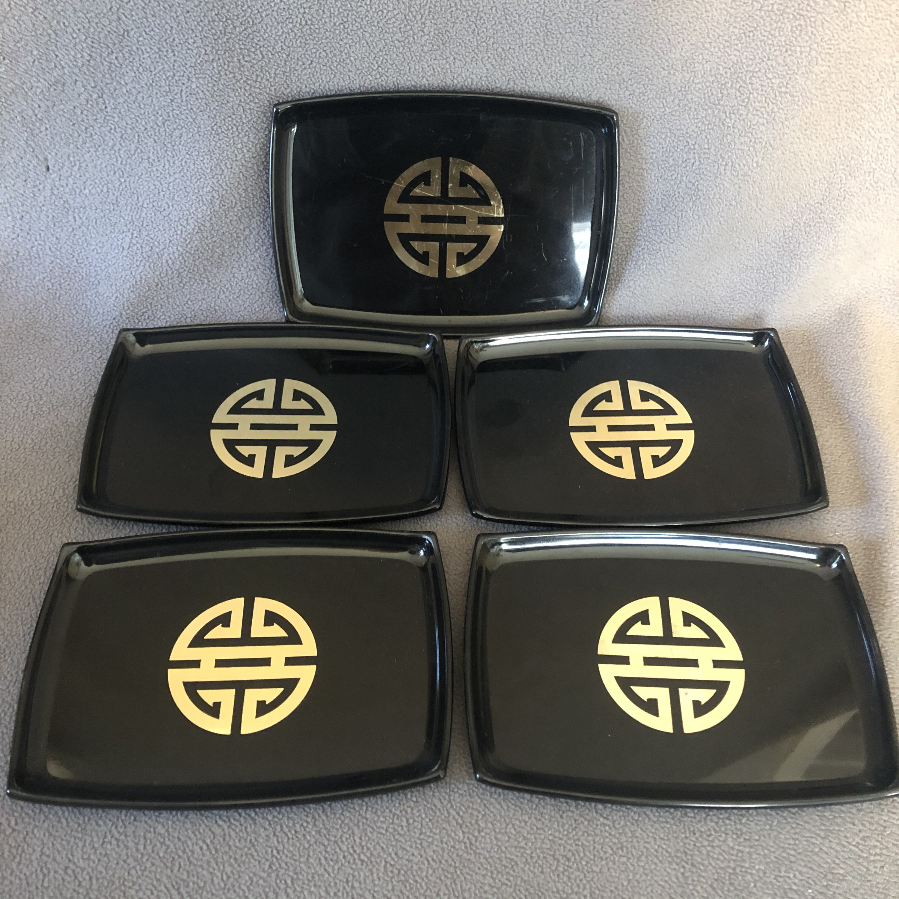 Set of 5 decorative midcentury modern serving trays 1950s Etsy