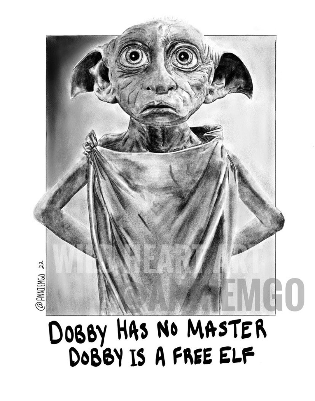 Drawing Dobby from Harry Potter movies - Prismacolor pencils. - YouTube