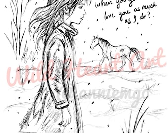 Ilustración inspirada en el invierno de Tori Amos - Impresión - 8 1/2x11