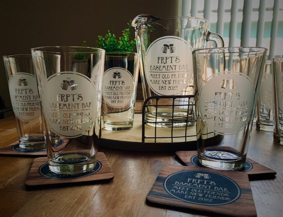Personalized Beer Pitcher and Glass Set - Home Wet Bar