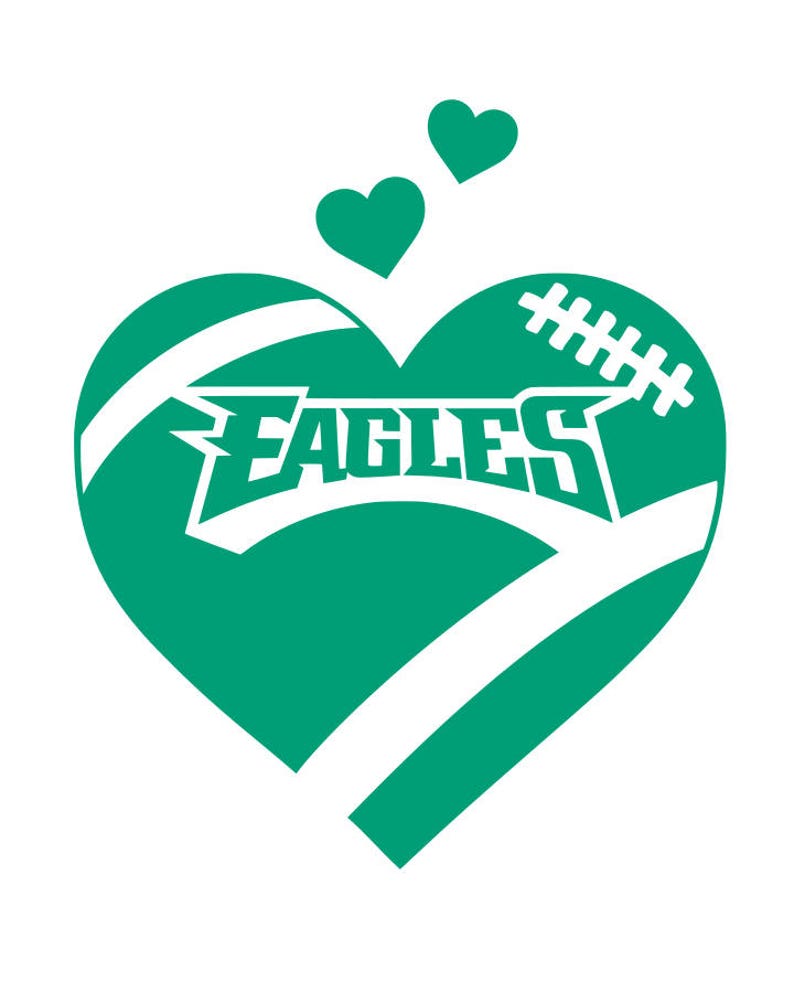 Philadelphia Eagles Football Heart vinyl Car DieCut Decal / Etsy