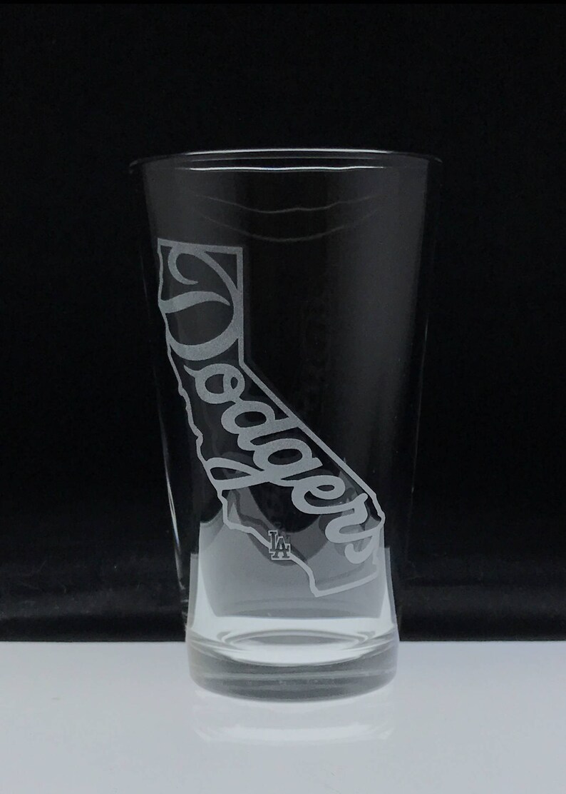LA Dodgers California Design Pint Glass Etsy