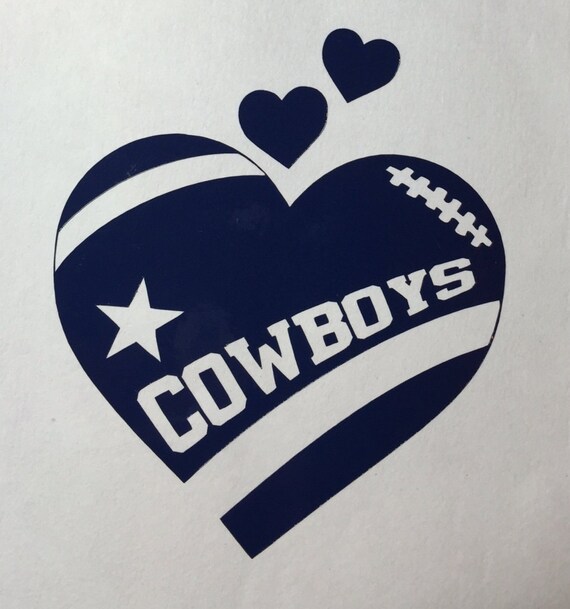 Download Dallas Cowboys Football Heart Vinyl Decal Bumper Sticker ...