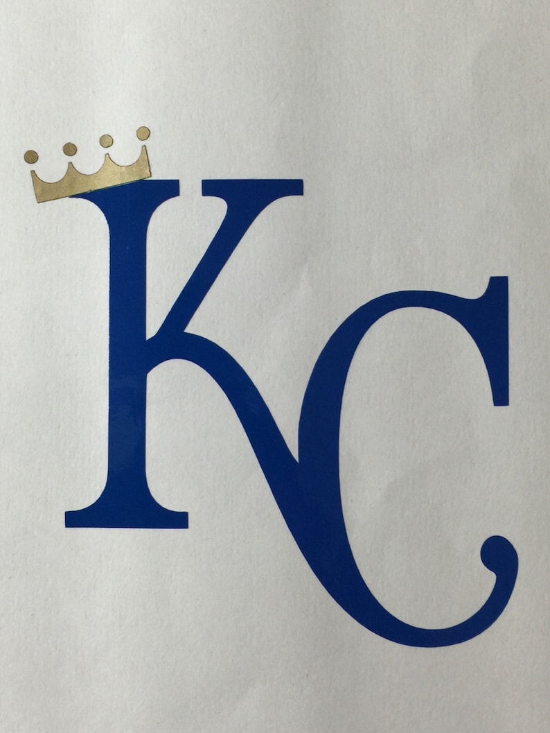 Kansas City Royals Vinyl Decal KC with Crown Bumper | Etsy
