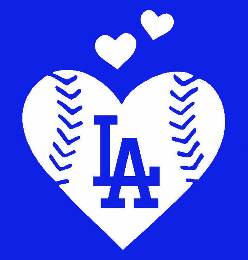Download LA Dodgers Baseball Heart vinyl decal window computer ...