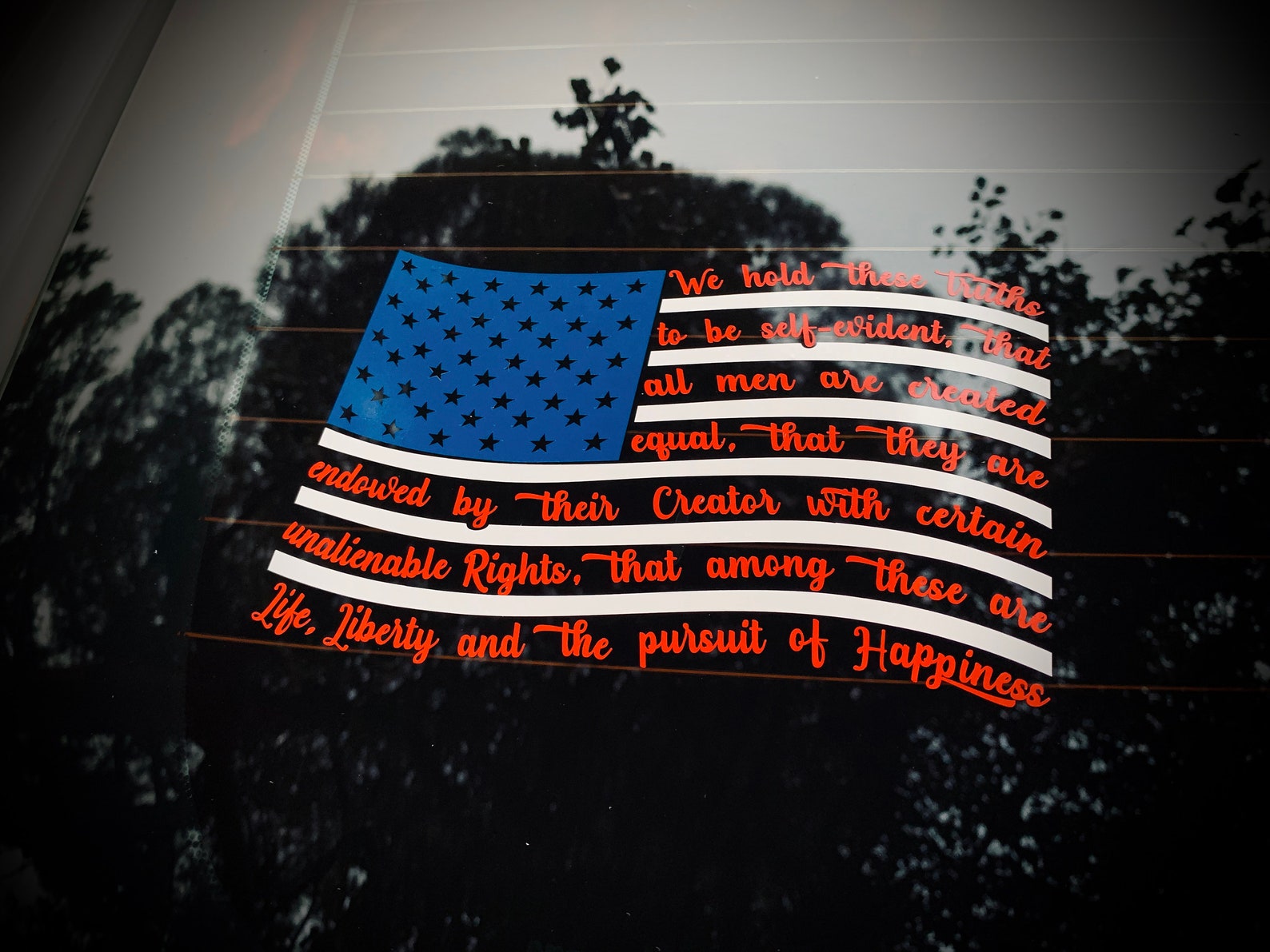 Declaration of Independence American Flag DieCut Vinyl Decal Etsy