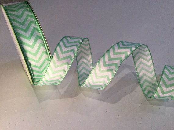 Light Green and White Ribbon for Gift Wrapping and Crafts 