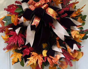 Fall Door Wreath, Fall Wreath for Front Door, Autumn Wreath, Fall Decor, Thanksgiving Wreath, Front Porch Wreath