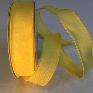 Bright yellow ribbon, Yellow Ribbon for Crafts, Craft Ribbon for Bows, Gift Wrapping Ribbon, Lemon Yellow Ribbon, Arts and Crafts Ribbon