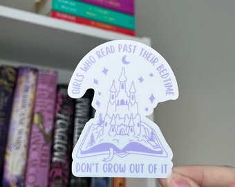 Bookish Girlhood Sticker, Book Merch Stickers Just One More Chapter Book Club Read Past My Bedtime Reader Gift Girly Romance Fantasy Fiction