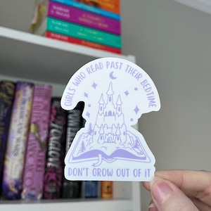 Bookish Girlhood Sticker, Book Merch Stickers Just One More Chapter Book Club Read Past My Bedtime Reader Gift Girly Romance Fantasy Fiction