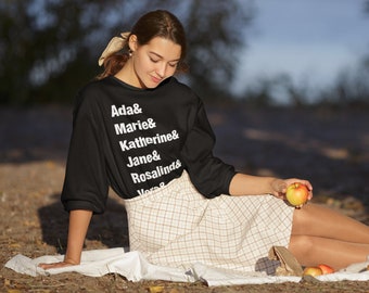 Felpa girocollo Women in Science, Elenco Ada Marie Scienziate per ragazze in Stem, Regalo per insegnanti di Scienze Chimiche e Ingegneria