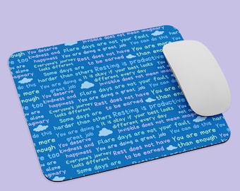 Flare Day Mouse pad, Chronic Illness Encouragement Desk Decor, Gift for Migraine POTS CFS EDS Awareness Mousepad, Rest Spoonie Affirmations