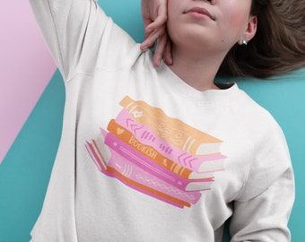 Sapphic Bookish Crewneck Sweatshirt, Lesbian Pride Flag Book Club Reader Sweatshirt, Romance Romantasy Sweater, Hot Girls Read Spicy Novels