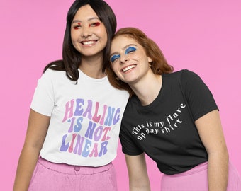 Healing is not Linear Shirt Tee, Mental Health Tee, Depression PTSD Awareness Shirt, Recovery Gift, Therapy Feelings Shirt Gift Social Work