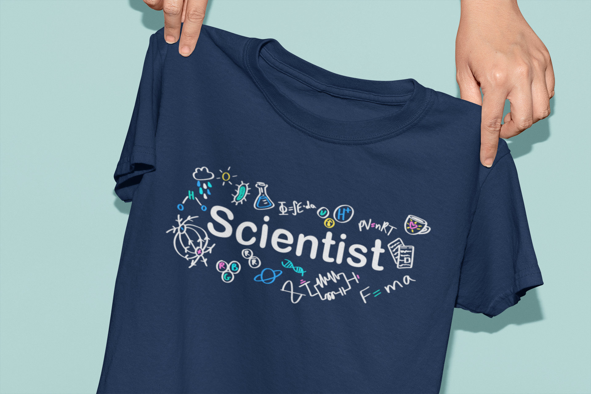 Scientist Doodles Shirt, Science Equations Tee for Chemistry Physics ...