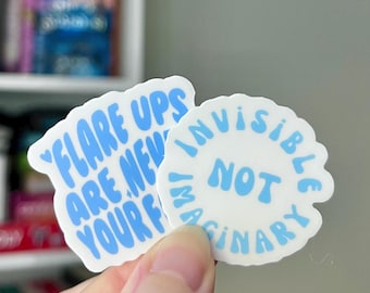 Invisible not Imaginary Sticker 1.5” small, Dysautonomia Migraine POTS Invisible Chronic Illness Awareness rainbow Sticker for EDS CFS Gift