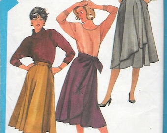 Vintage 1980s Simplicity sewing pattern 6546 - Misses' Wrap Skirts size 12 uncut FF