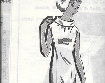 Vintage 1960s Mail Order Sewing Pattern 1-466 - Misses' Dress size 14 bust 34" Uncut FF