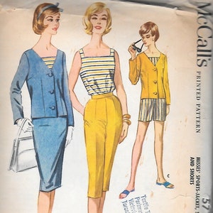 Vintage 1960s McCall's Sewing Pattern 5714 - Misses' Sports-Jacket, Skirt, Top, Pants and Shorts size 18 bust 38