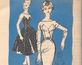1960s Prominent Designer Sewing Pattern M 221 - Estevez  Misses' Dress size 14 bust 34 Vintage Uncut FF