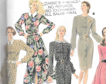 Simplicity Sewing Pattern 8608 - Misses' Dress with slim or full skirt and belt size 12-16 uncut FF