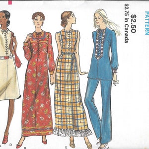 Vogue 8068 - Misses' Dress or Top and Pants sizes 12, 14  or 16, uncut FF Vintage 1970s  Sewing Pattern