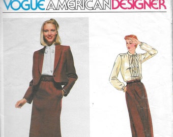 Vintage 1970s Vogue American Designer Sewing Pattern 2300 - Don Sayres Misses' Jacket, Skirt, Blouse and Tie size 10 bust 32 1/2 uncut