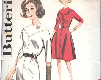 Vintage 1960s Butterick Sewing Pattern 9895- Misses' Dress size 14 bust 34