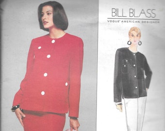 Vogue 1659 - Bill Blass Misses' Coat, Tunic & Skirt size 8-10-12 uncut FF, 1990s sewing pattern