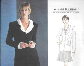 Vogue American Designer Pattern 1530- Anne Klein II-  Misses' Jacket and Skirt size 8-10-12 uncut FF
