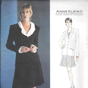 Vogue American Designer Pattern 1530- Anne Klein II- Marynarka i spódnica dla panien młodych, rozmiar 8-10-12, nieobcięta, FF