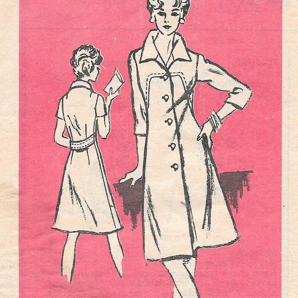 Vintage 1970s Prominent Designer Pattern M202- Harwyn Misses' Dress size 12 1/2 Bust 35" uncut FF