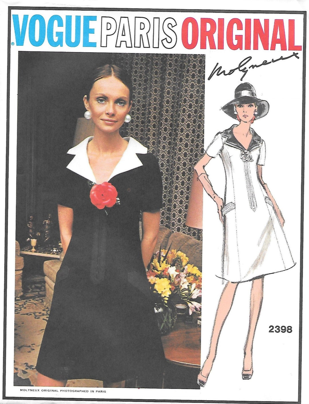 1970s Vogue Paris Original Pattern 2398 Molyneaux - Etsy