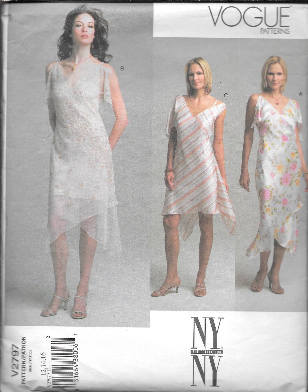 Vogue 2797 NY NY Misses' Dress and Slip Size 12-14-16 FF - Etsy