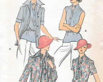 Vintage 1970s Vogue Sewing Pattern 9221- Misses' Shirt Jacket and Overblouse size 10 bust 32 1/2" uncut FF