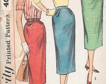 Vintage 1950s Simplicity Sewing Pattern 2191 - Misses' Skirt waist size 24" hip 33"