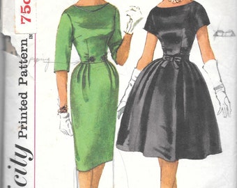 Vintage 1960s Simplicity Sewing Pattern 3592- Misses' One-Piece Dress with two skirts size 12 bust 32