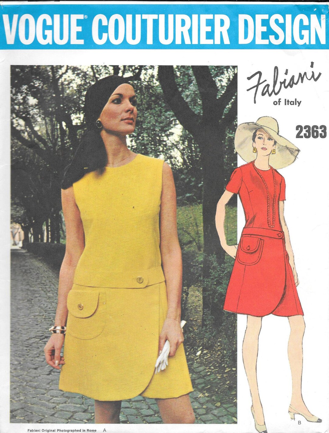Vintage 1970s Vogue Couturier Design Pattern 2363 Fabiani of - Etsy
