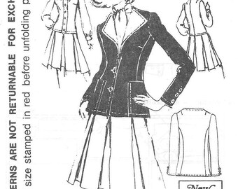 Vintage 1970s Spadea Couture Pattern 70983 - Misses' Dress, Jacket size 10 bust 32 1/2 Uncut FF