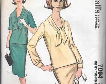 Vintage 1960s McCall's Sewing Pattern 7004 - Misses' Two-Piece Dress size 14 bust 34" uncut FF