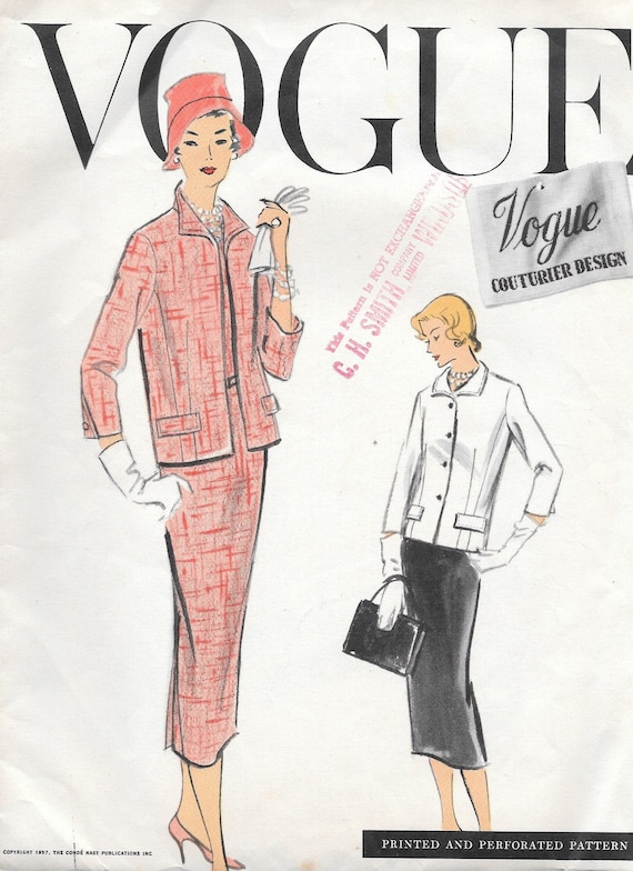 Vintage 1950s Vogue Couturier Design Pattern 951 Misses Etsy