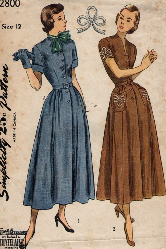 Vintage 1940s Simplicity sewing pattern 2800 Misses' Etsy