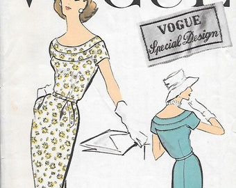Vintage 1950s Vogue Pattern S-4788 - One piece dress size 12 bust 32 hip 34