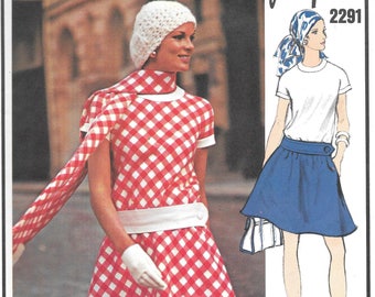 Vintage Vogue Paris Original Pattern 2291- Jean Patou Misses' One Piece Dress size 10 bust 32 1/2" uncut FF