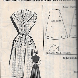 1950s Sew-Rite Pattern 8804 Misses' Dress sz. 14 bust 32" vintage sewing pattern