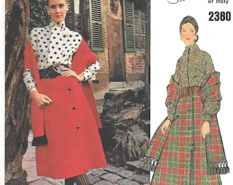 Vintage 1970s Vogue Couturier Design Pattern 2380- Simonetta of Italy Misses' Blouse, Skirt and Stole size 10 Uncut FF